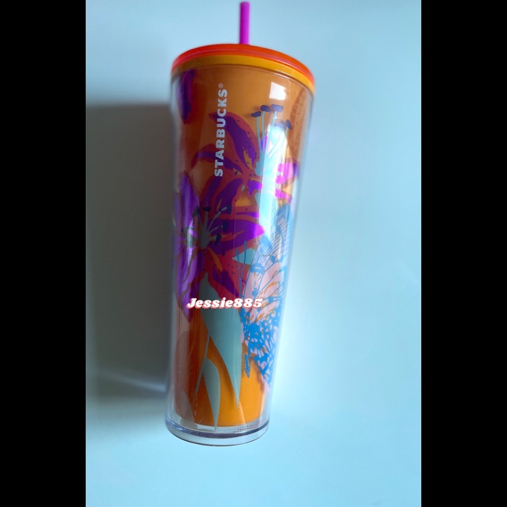 NEW - Starbucks Butterfly Floral Tumbler🦋 2022 Spring Orange